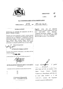 Delibera CS n 257 del 27feb2015 Presa atto e adozione DG n 66