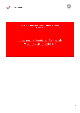 Programma Sanitario Triennale anni 2012-2014