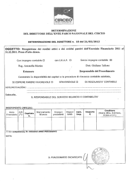 OGGET`ОЩ: Ricognizione dei residui attivi e dei residui passivi deмi