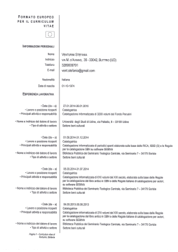 Curriculum vitae Stefania Venturini