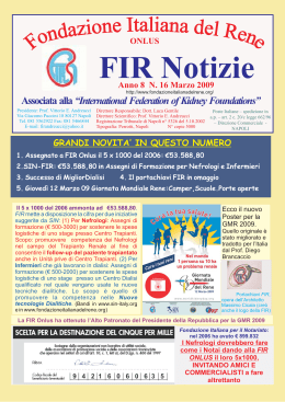 Anno 8 – N. 16, marzo 2009 - Fondazione Italiana del Rene