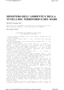 Decreto 3 dicembre 2014 - Ministero dell`Ambiente