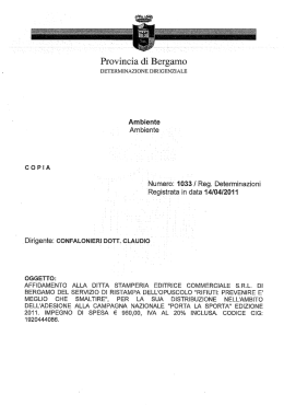 Determinazioni - Provincia di Bergamo