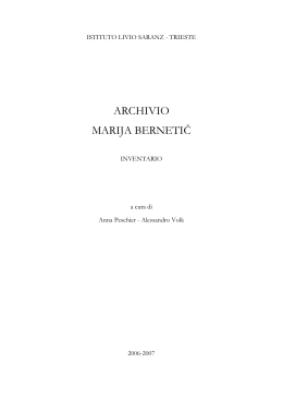 Inventario dell`archivio - Soprintendenza archivistica del Friuli