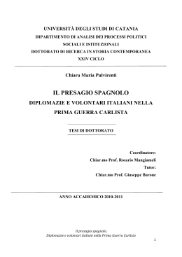 il presagio spagnolo - ArchivIA - Universit&agrave; degli Studi di Catania