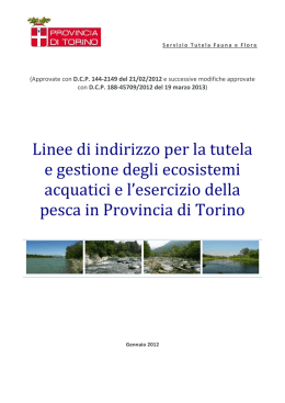 Linee di indirizzo per la tutela e gestione degli ecosistemi acquatici