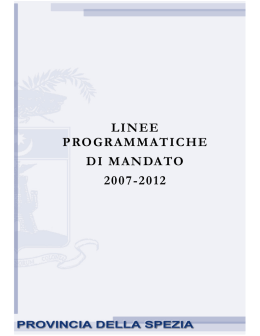 linee programmatiche di mandato 2007-2012 - SitiSET