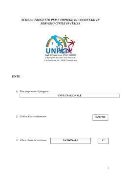 scheda progetto per l`impiego di volontari in servizio civile in italia ente