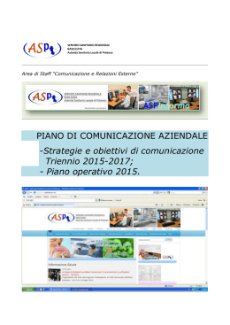 Piano di Comunicazione Aziendale 2015-2017