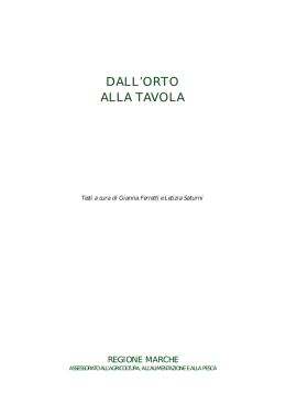 Dall`orto alla tavola - Regione Marche Agricoltura