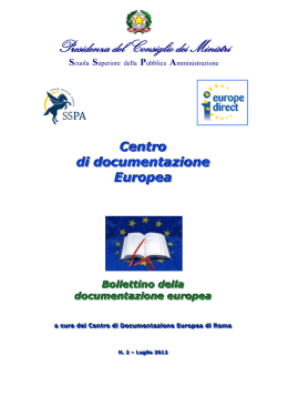 Bollettino della documentazione europea n. 2/2012