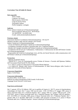CV Emilia De Simoni - Direzione generale Belle Arti e Paesaggio