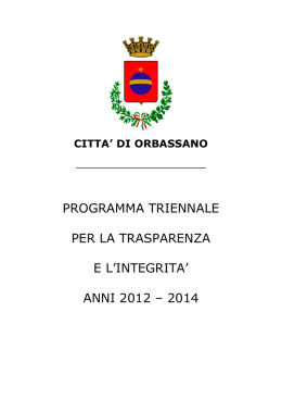Programma per la trasparenza e l`integrità per il triennio 2012-2014