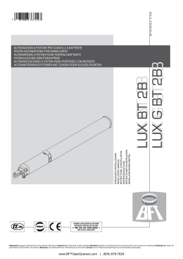 BFT Lux BT 2B Manual