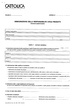 assicurazione del responsabilità civile prodotti
