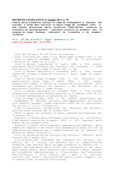 DECRETO LEGISLATIVO 23 maggio 2011, n. 79