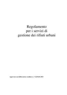 Regolamento per i servizi di gestione dei rifiuti