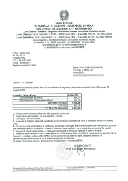 ORDINE CALENDARI BUKAVU - liceo rambaldi