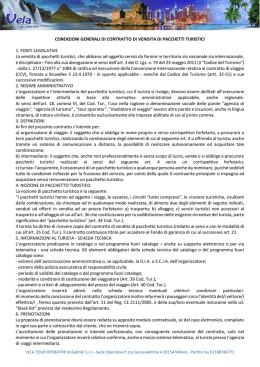 vedi tabella - Vela Tour Operator