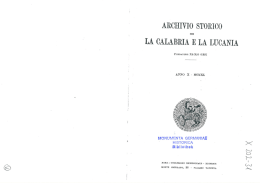 ARCHIVIO STORICO LA CALABRIA E LA LUCANIA