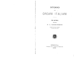 P. C. Remondini, Intorno agli organi italiani