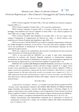decreto del Direttore Regionale per i beni culturali e paesaggistici