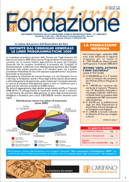 Notiziario della Fondazione Cassa di Risparmio di Fano