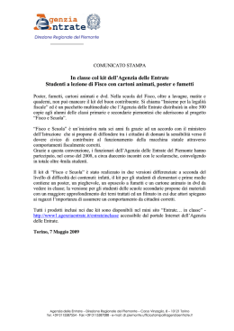 In classe col kit dell`Agenzia delle Entrate. Studenti a lezione di