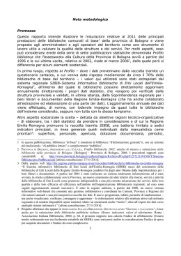 Nota metodologica - Citt&agrave; metropolitana di Bologna
