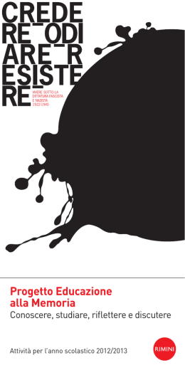Opuscolo Progetto Educazione alla Memoria a.s.