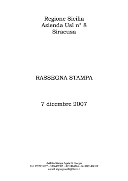 Regione Sicilia - Asp di Siracusa