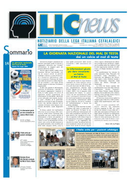 LIC News Giugno 2009 - Lega Italiana Cefalalgici