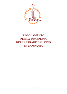 regolamento per la disciplina delle strade del vino in