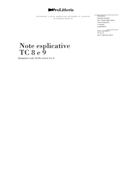 Note esplicative TC 8 e 9