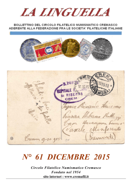 ultima edizione - Circolo Filatelico Numismatico Cremasco