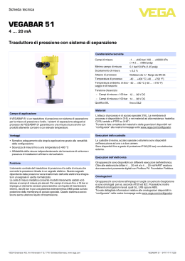 VEGABAR 51 - Trasduttore di pressione con sistema di separazione