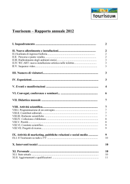 Touriseum rapporto annuale 2012