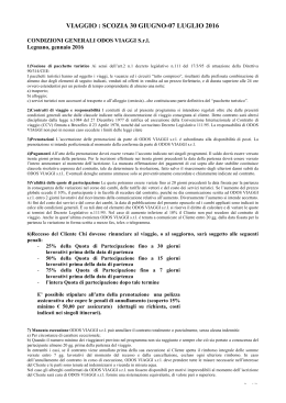 VIAGGIO : SCOZIA 30 GIUGNO-07 LUGLIO 2016