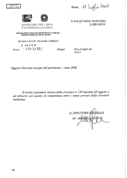 t A tutti gli Istituti Archivistici - Direzione generale per gli archivi