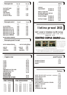 tutti i prezzi si intendono iva 21% inclusa