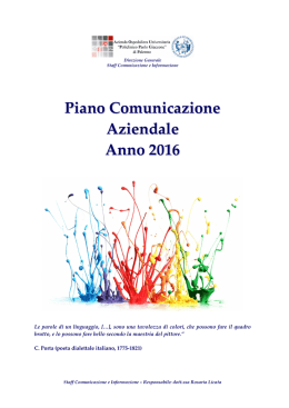 Piano di comunicazione 2016