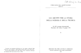 GLI ARCHIVI PER LA STORIA DELLA SCIENZA E DELLA TECNICA