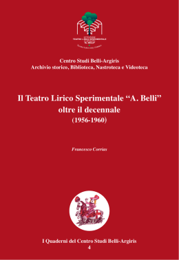I Quaderni del Centro Studi Belli-Argiris vol. 4
