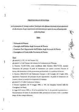 protocollo d`intesa - Ordine degli Avvocati di Pistoia