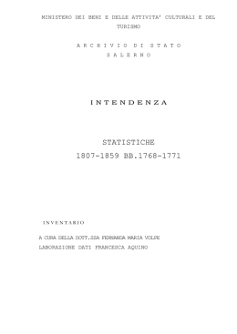 Statistiche - Archivio di Stato di Salerno