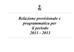 Relazione Previsionale e Programmatica 2011/2013
