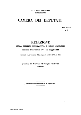 Documento interno della IX legislatura