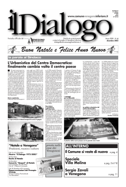 Anno XXXI n. 6 dicembre 2003 - Comune di Venegono Inferiore
