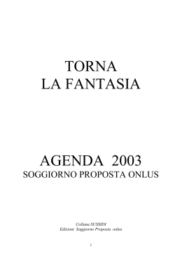 Agenda 2003 - Soggiorno Proposta