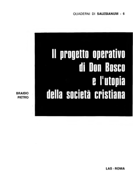 Il progetto operativo di Beo Bosco e l`otopia della societ&agrave;